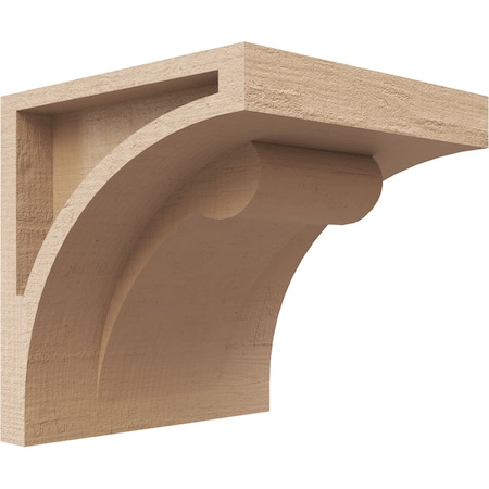 Ekena Millwork 4"W x 4"D x 4"H Wide Viola Rough Cedar Woodgrain TimberThane Corbel, Primed Tan CORUR04X04X04VIORCPR